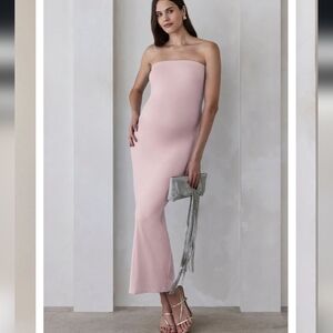 BUMPSUIT The Zoë Maternity Pastel Pink Strapless Maxi Dress Size M